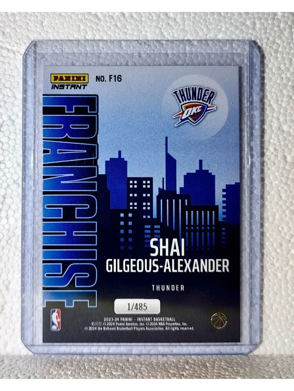 Shai Gilgeous-Alexander 2023-24 NBA #16 Franchise Basketball Card Thunder 1/485